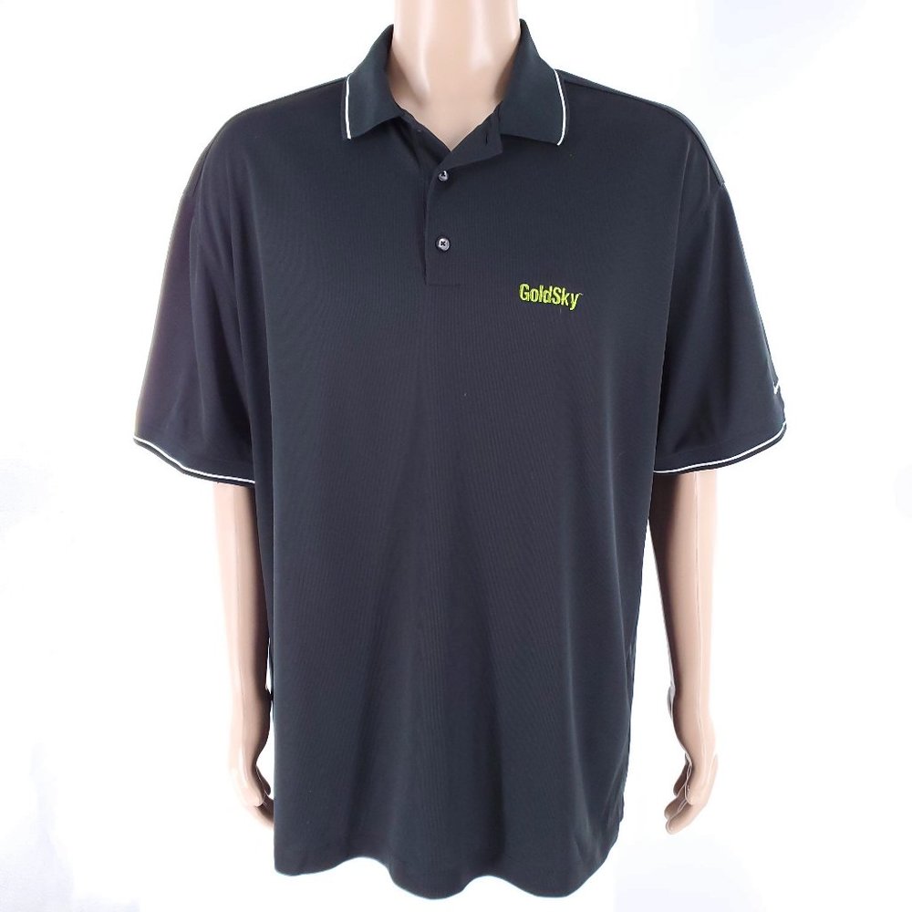 Nike Golf Men Polo Fit Dry Polyester Black Size XXL